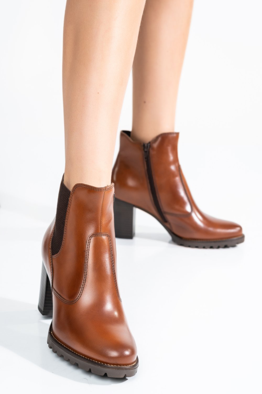 BOTINE DAMA  PIELE NATURALA MARO 6S77161