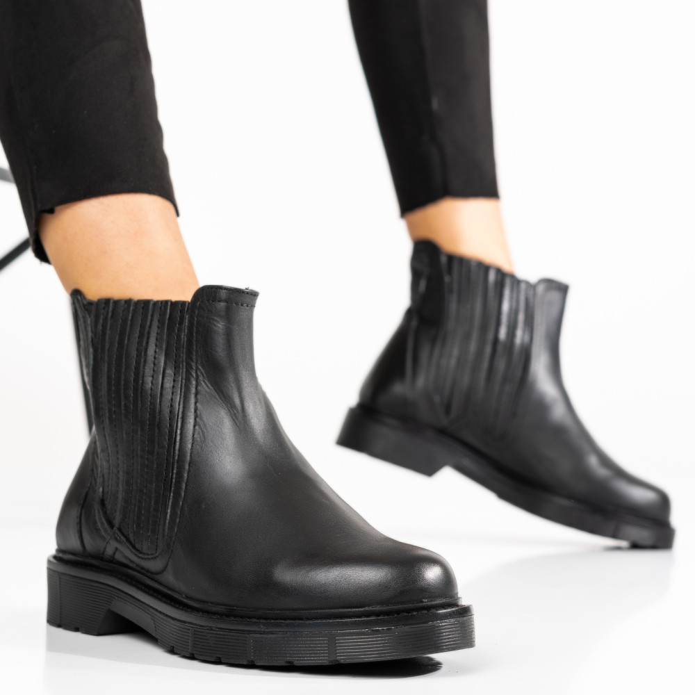 GHETE FEMEI PIELE NATURALA NEGRE 6S77645