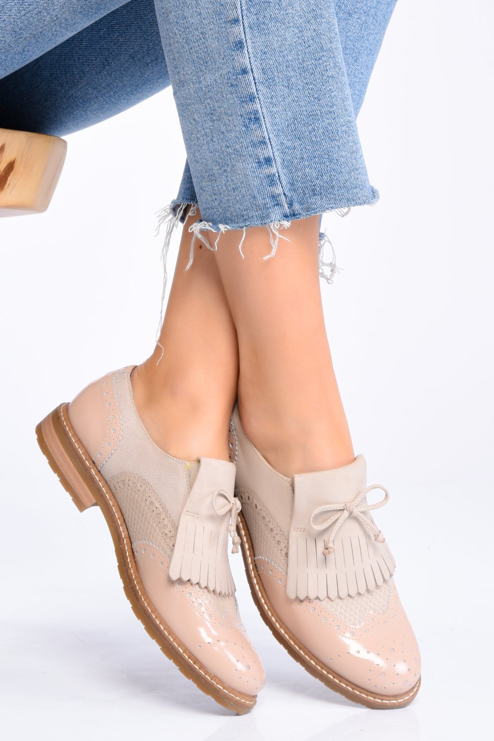 PANTOFI BEJ TALPA MARO PIELE NATURALA 3S77551