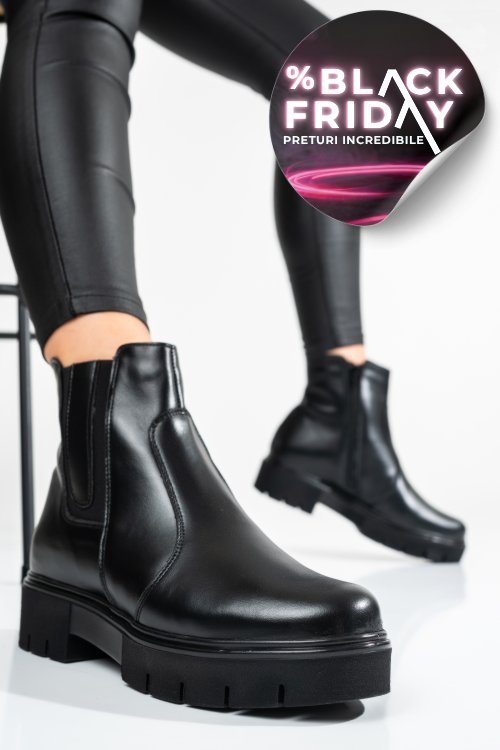 Ghete dama piele naturala negre 9s7759