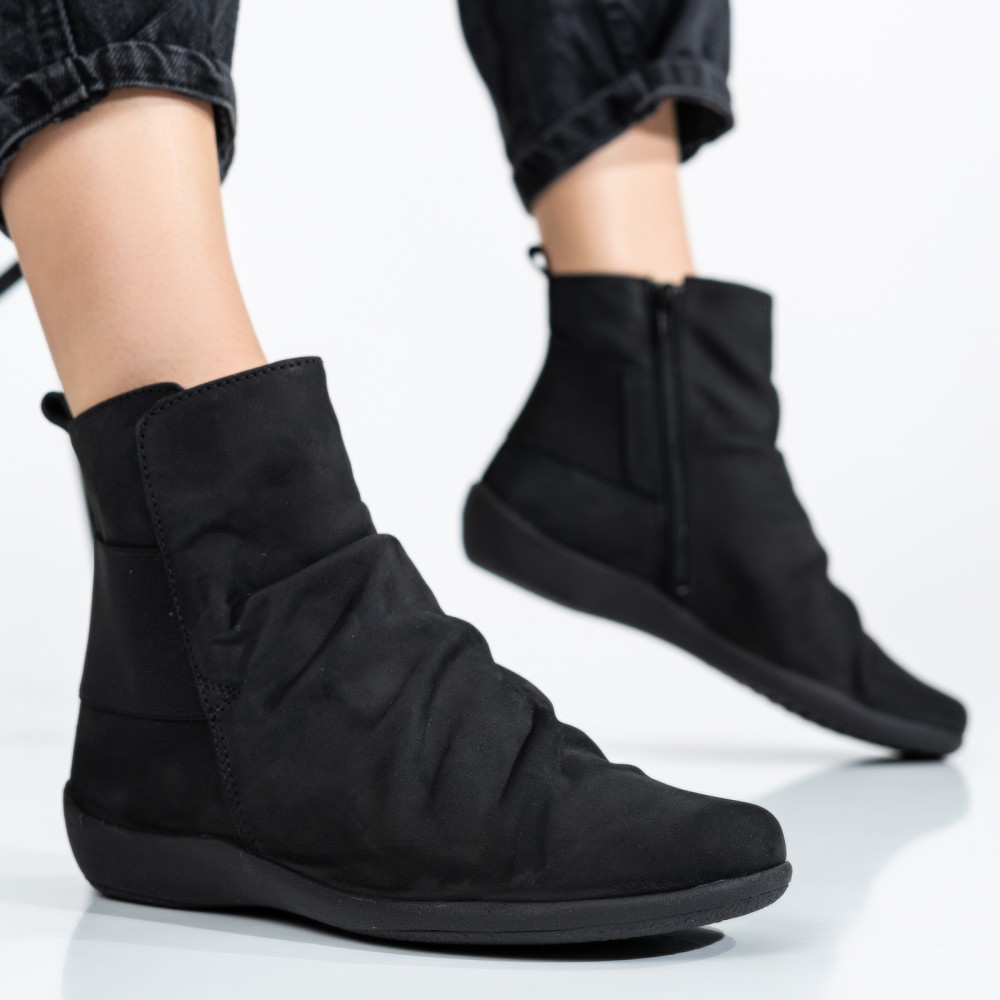 GHETE FEMEI PIELE NATURALA NEGRE D152910