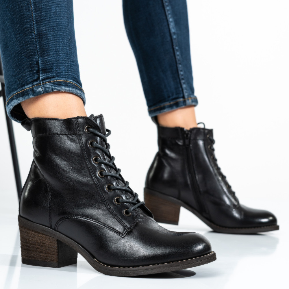 GHETE NEGRE PIELE NATURALA AS77RT6