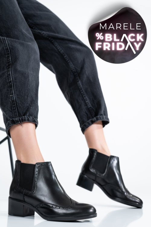 Ghete dama piele naturala negre 9s77042