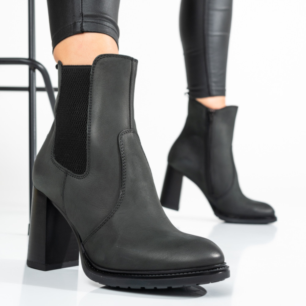 BOTINE FEMEI PIELE NATURALA NEGRE 3S77801