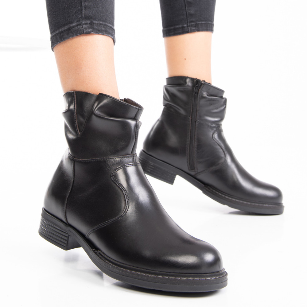 GHETE NEGRE PIELE NATURALA ABISS