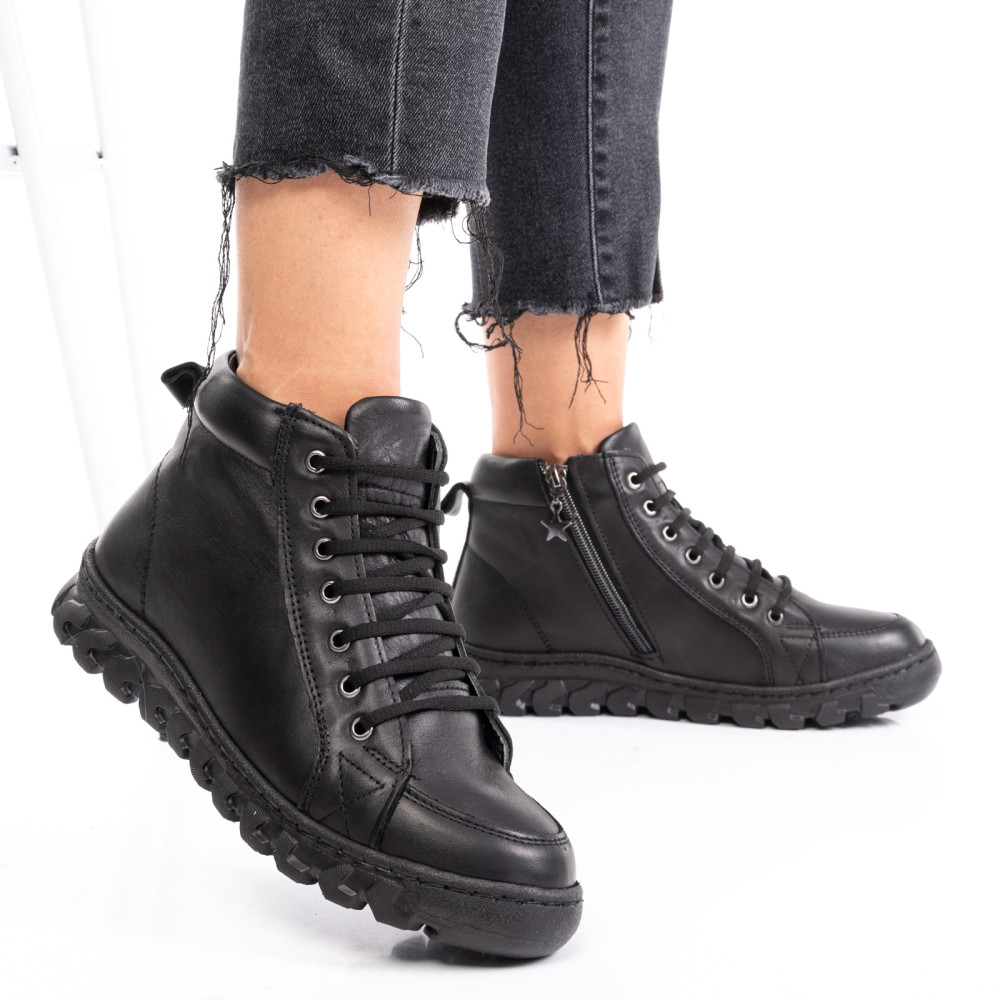 GHETE NEGRE  PIELE NATURALA 3S77561