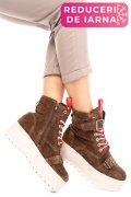 GHETE BROWN PIELE NATURALA INTOARSA 3S7700
