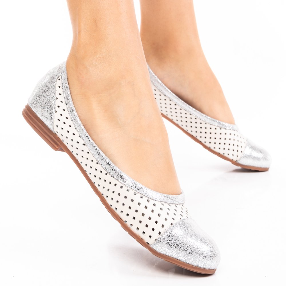 BALERINI BEJ ARGINITII PIELE NATURALA VENERA