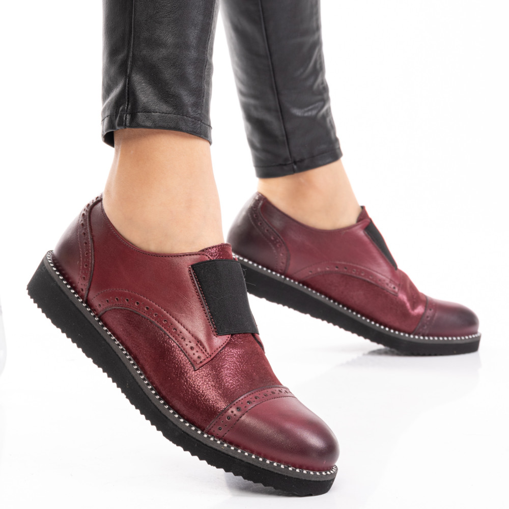 PANTOFI BORDO PIELE NATURALA 1S7782632