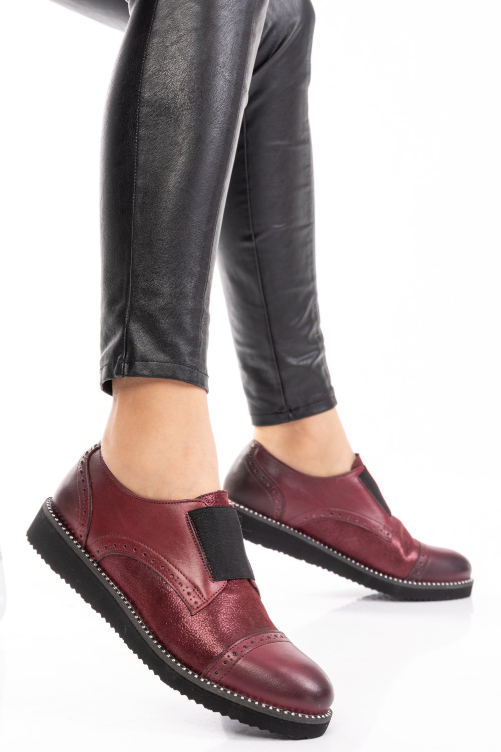 PANTOFI BORDO PIELE NATURALA 1S7782632