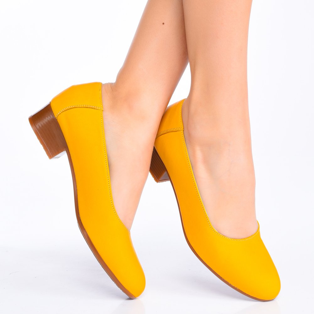 PANTOFI GALBENI PIELE NATURALA 1S7771