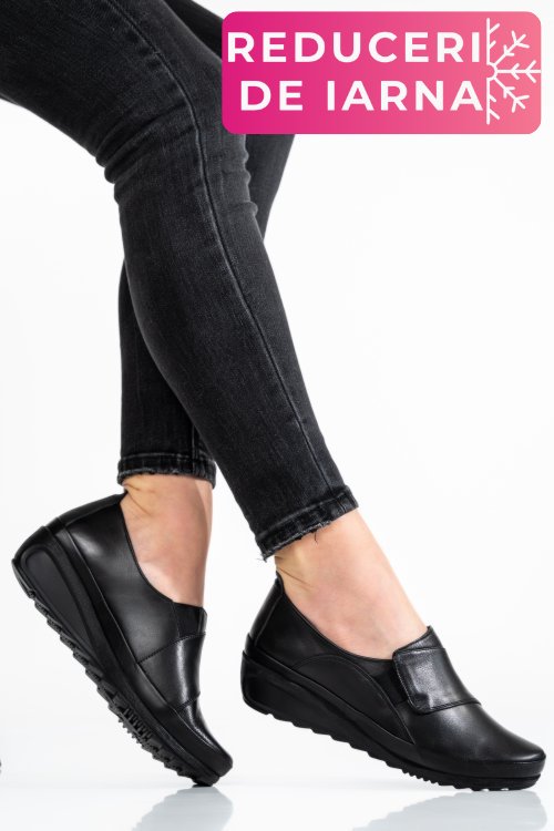 Pantofi negri piele naturala 2pc588
