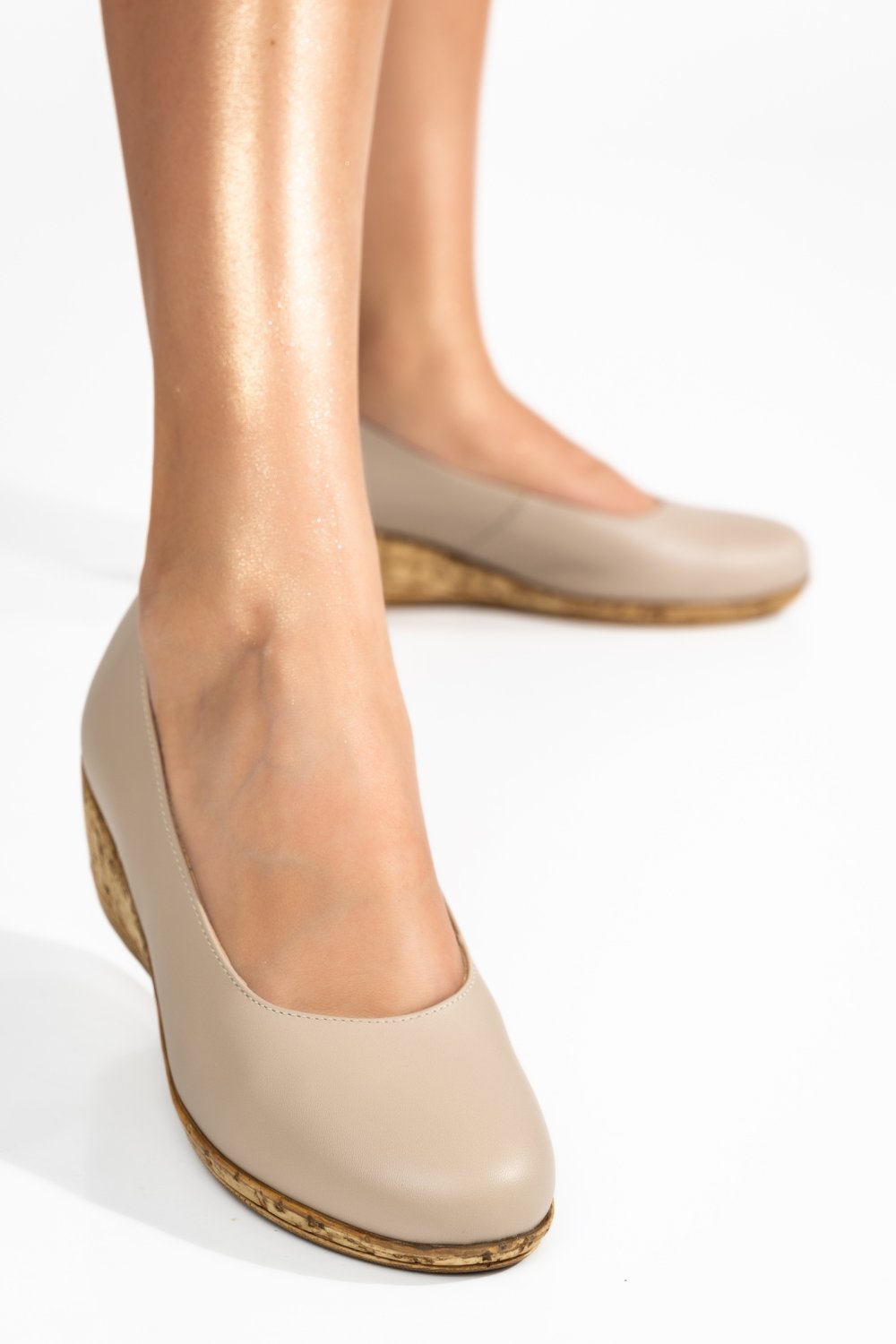 PANTOFI BEJ PIELE NATURALA 1PC296