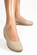 PANTOFI BEJ PIELE NATURALA 1PC296