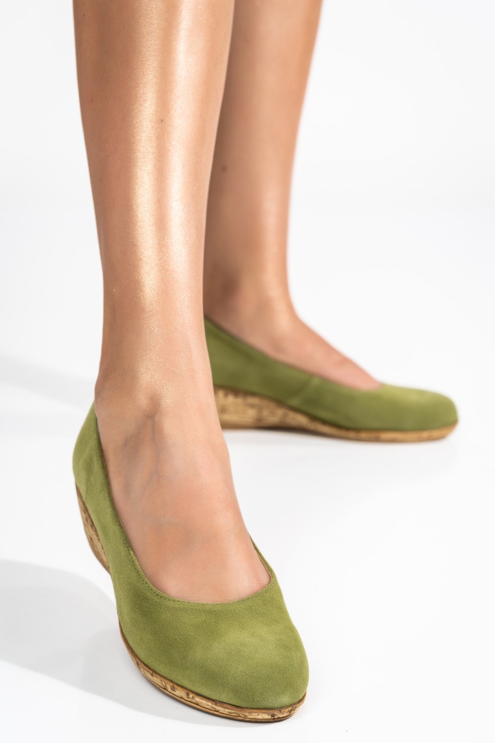 PANTOFI VERZI PIELE NATURALA INTOARSA 1PC296