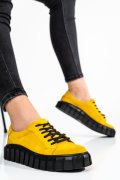 PANTOFI SPORT GALBENI PIELE NATURALA INTOARSA 3PC010