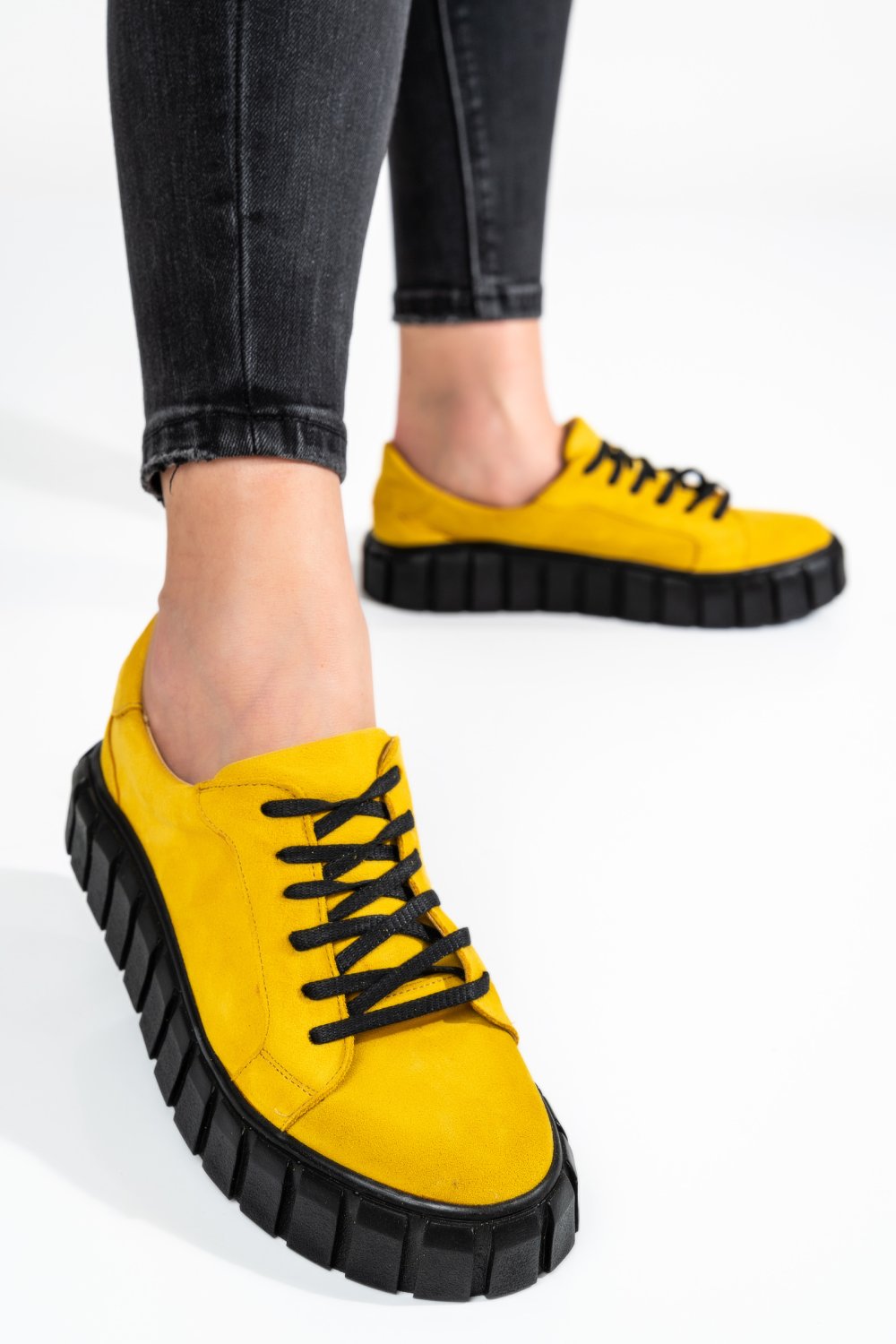 PANTOFI SPORT GALBENI PIELE NATURALA INTOARSA 3PC010