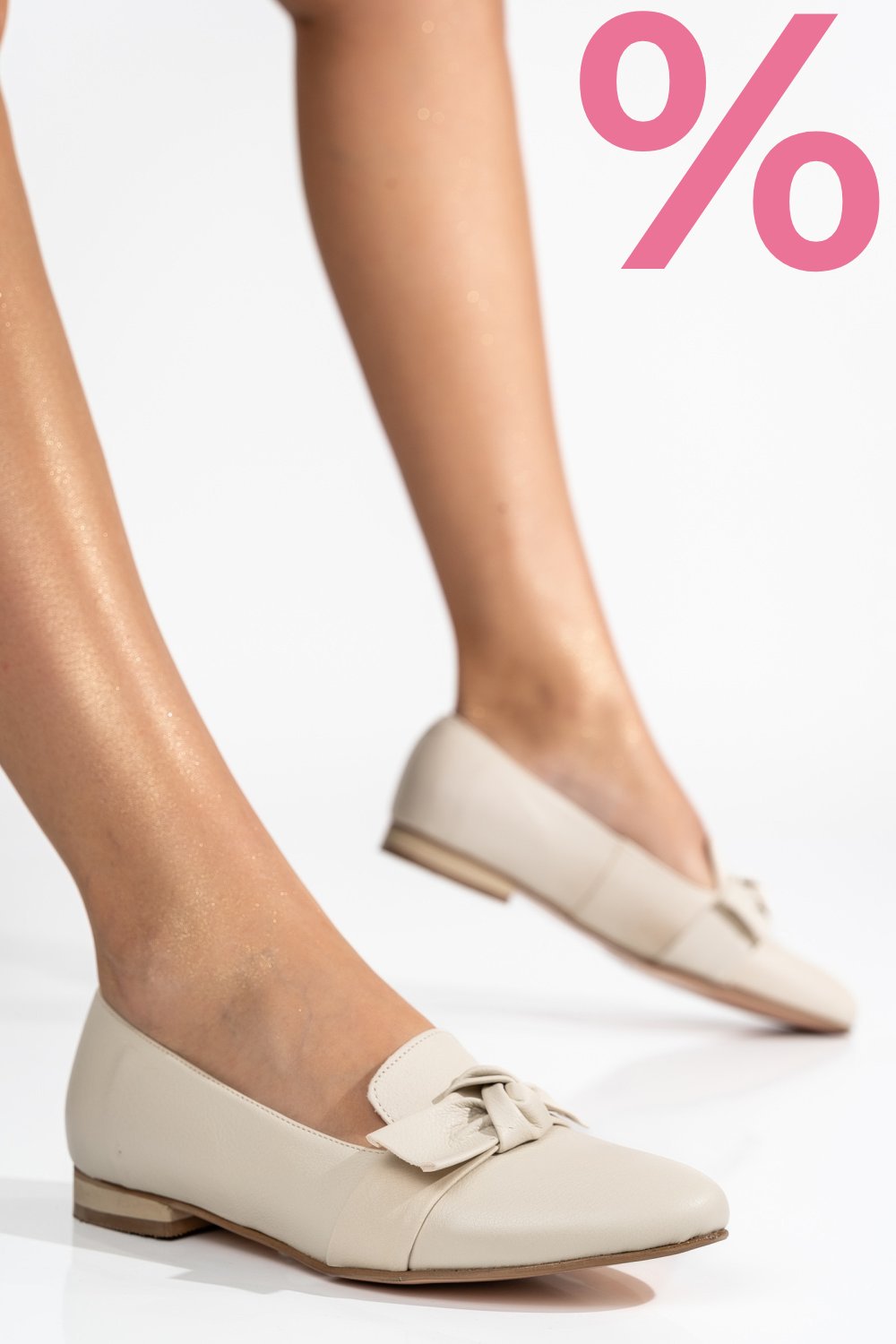MOCASINI BEJ PIELE NATURALA 4PC60
