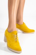 BOTINE GALBENE PIELE NATURALA INTOARSA 0PC17