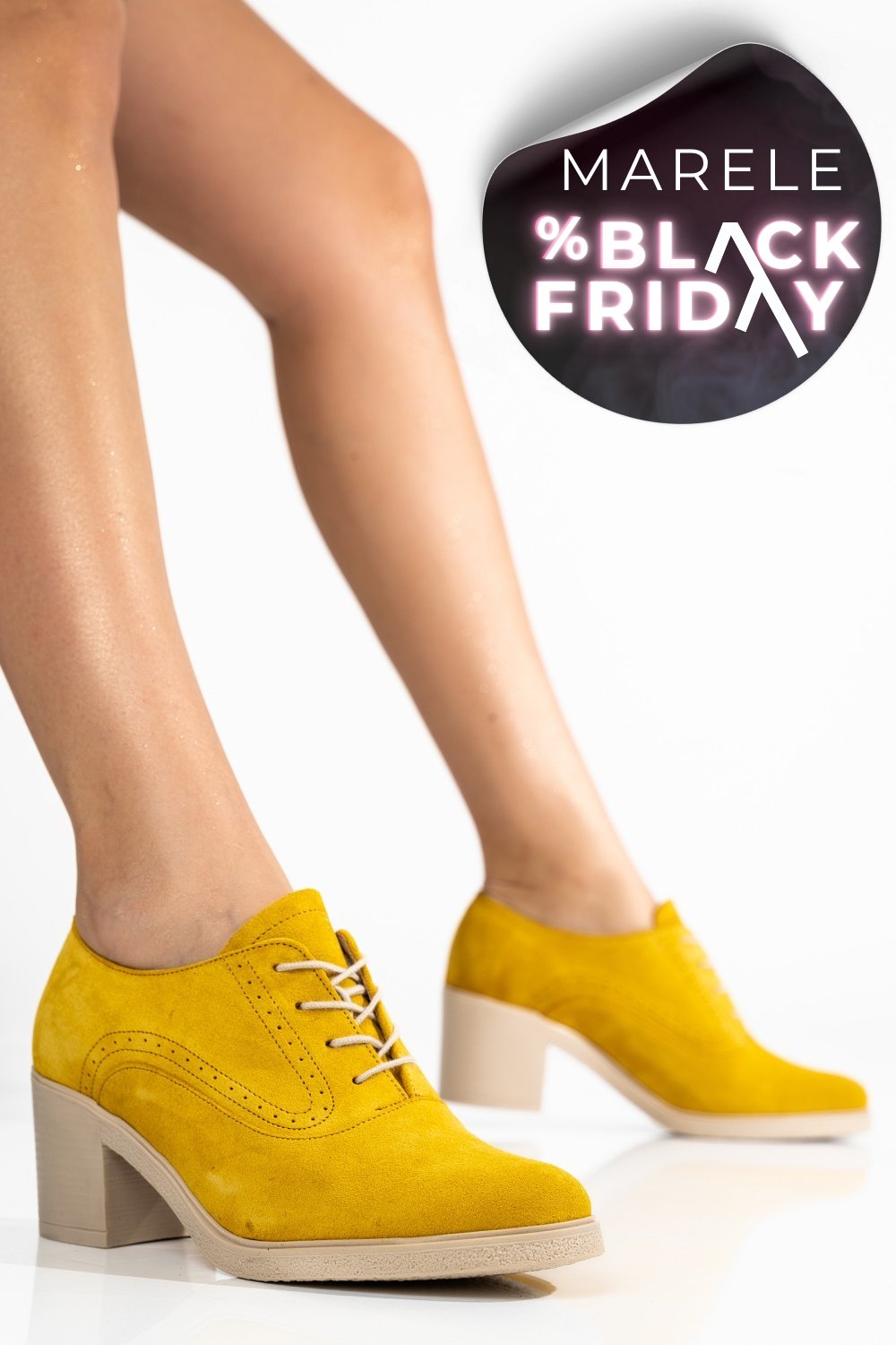 BOTINE GALBENE PIELE NATURALA INTOARSA 0PC17