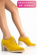 BOTINE GALBENE PIELE NATURALA INTOARSA 0PC17