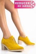 BOTINE GALBENE PIELE NATURALA INTOARSA 0PC17