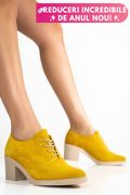 BOTINE GALBENE PIELE NATURALA INTOARSA 0PC17