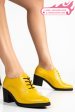 Botine galbene piele naturala 0pc17-lib