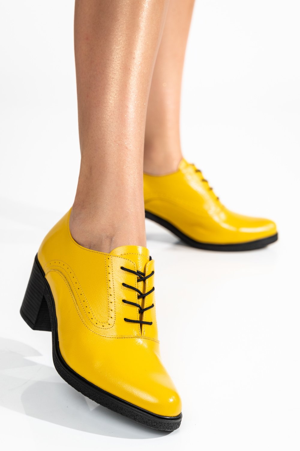 BOTINE GALBENE PIELE NATURALA 0PC17-LIB