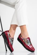 PANTOFI VISINII FLORAL PIELE NATURALA 2PC037