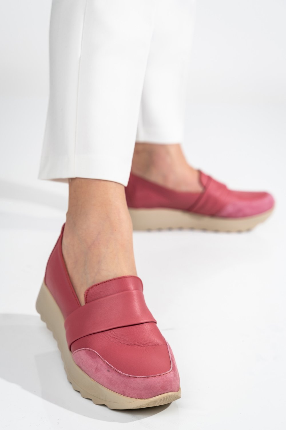 MOCASINI PINK PIELE NATURALA 2PC022