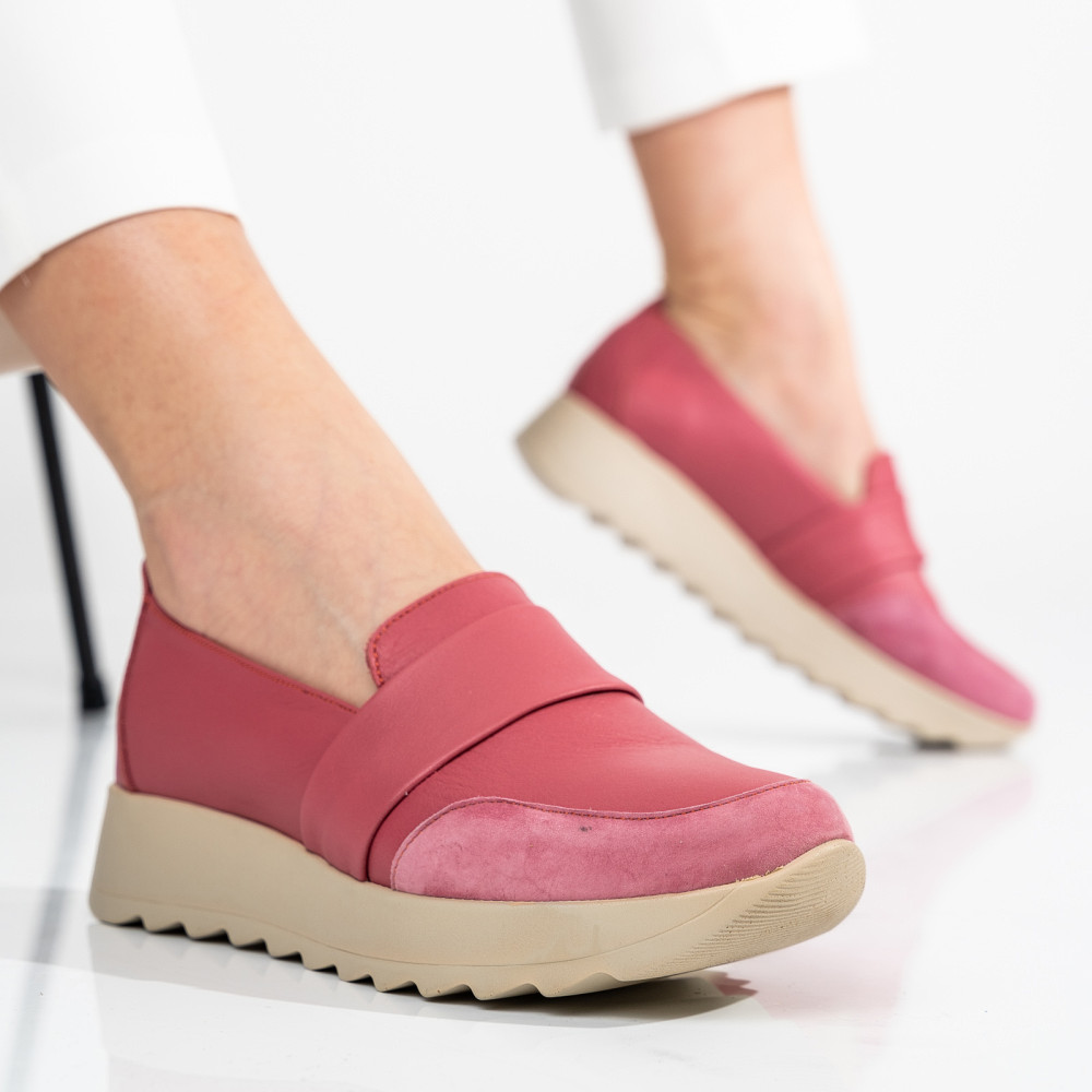 MOCASINI PINK PIELE NATURALA 2PC022