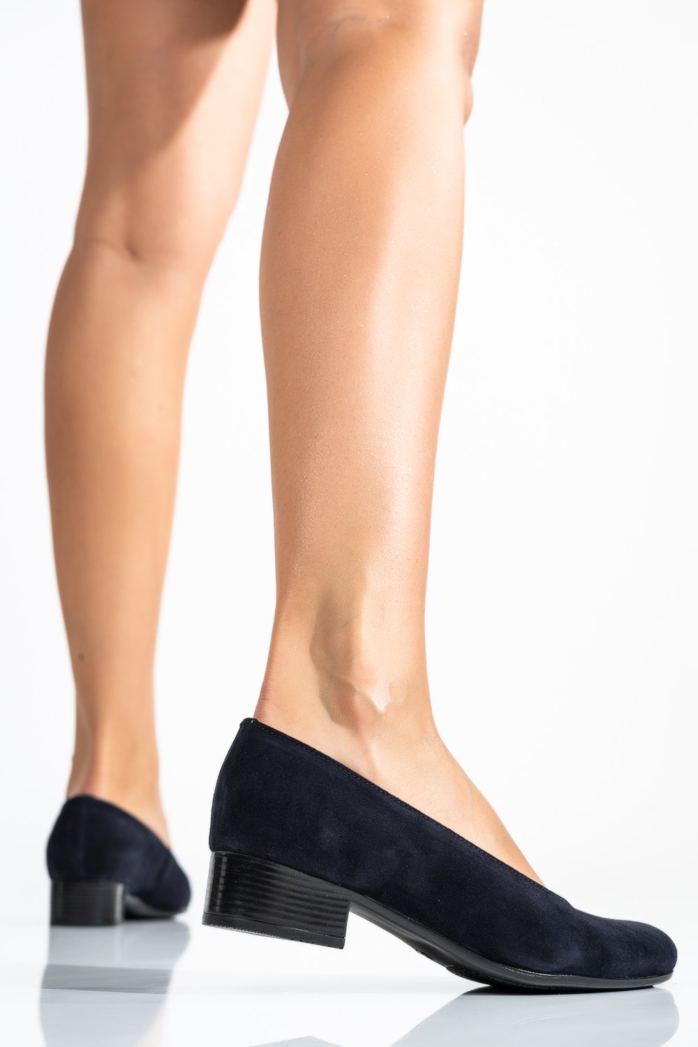 PANTOFI DAMA PIELE NATURALA INTOARSA BLEUMARIN TOC MIC  2S77040