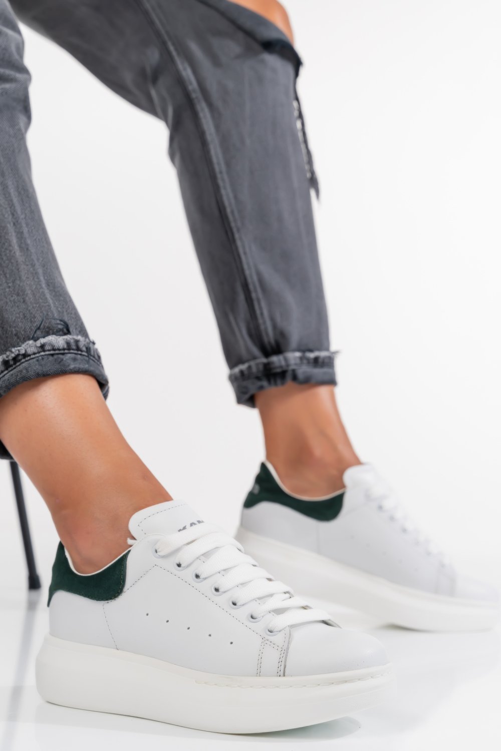 PANTOFI SPORT ALB VERDE AS77LEX