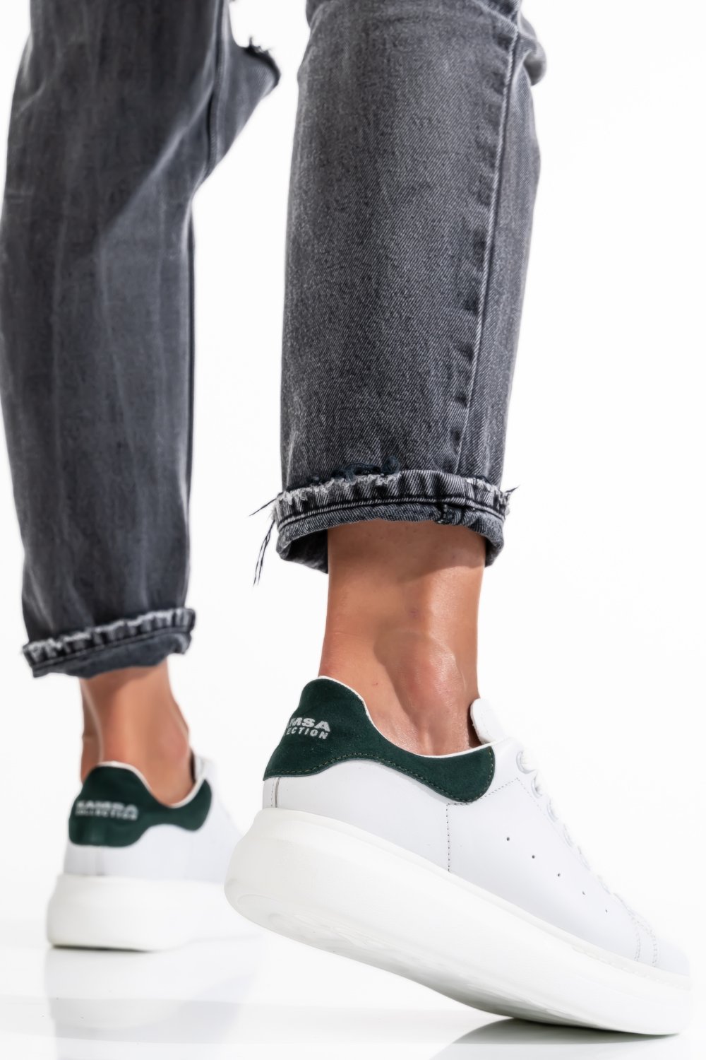 PANTOFI SPORT ALB VERDE AS77LEX