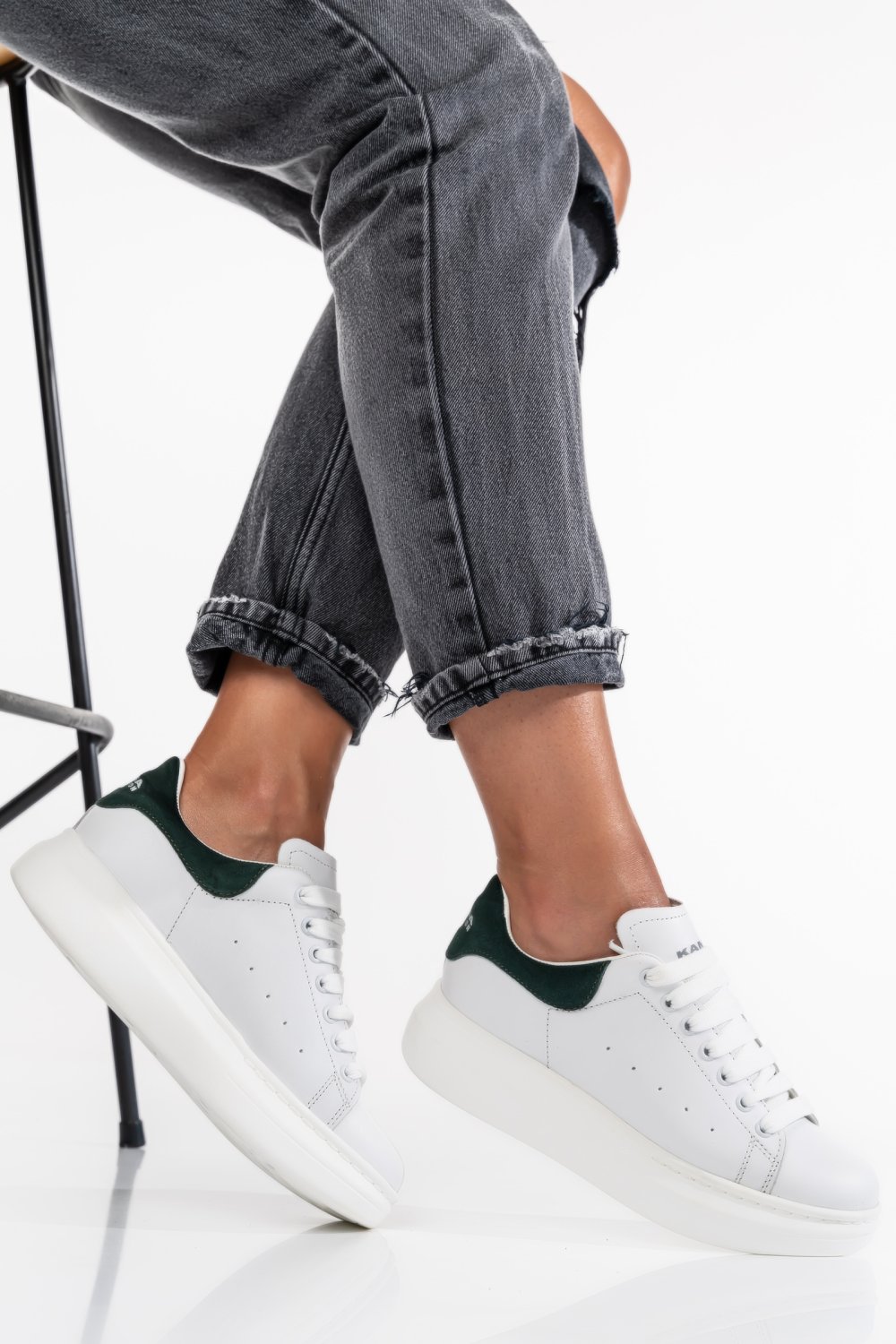 PANTOFI SPORT ALB VERDE AS77LEX