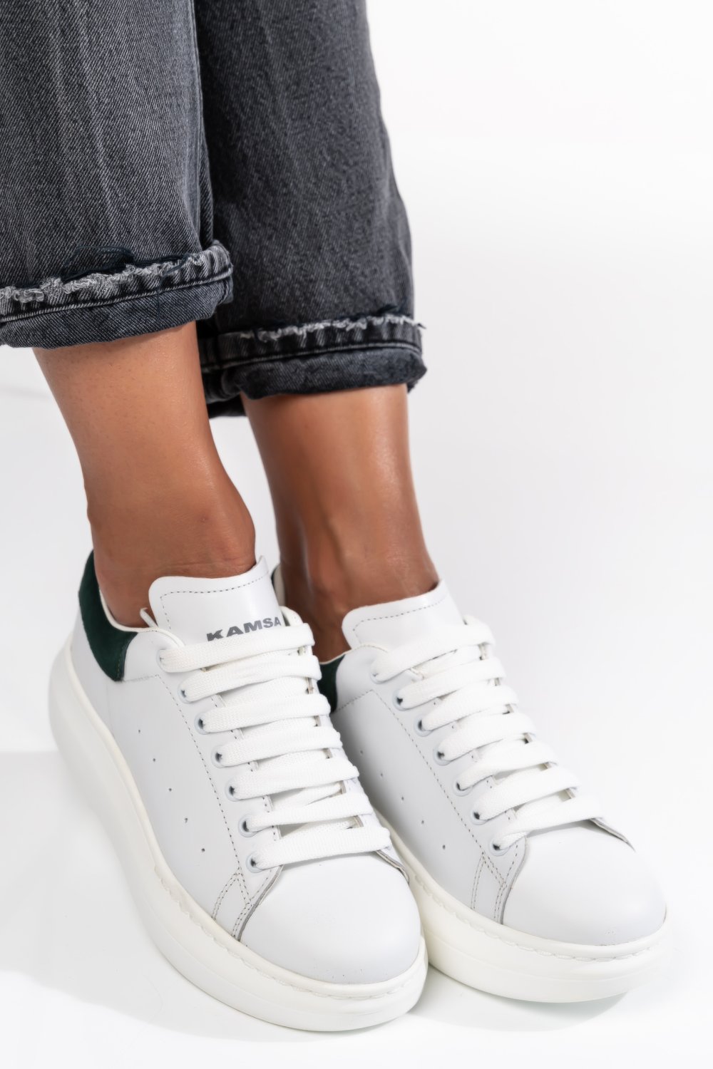 PANTOFI SPORT ALB VERDE AS77LEX