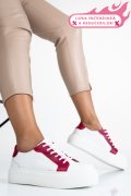 PANTOFI SPORT DAMA PIELE NATURALA ALB FUCHSIA 3S77001