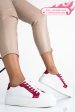 Pantofi sport dama piele naturala alb fuchsia 3s77001