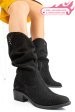 Cizme negre piele naturala intoarsa 2s7721821nbk