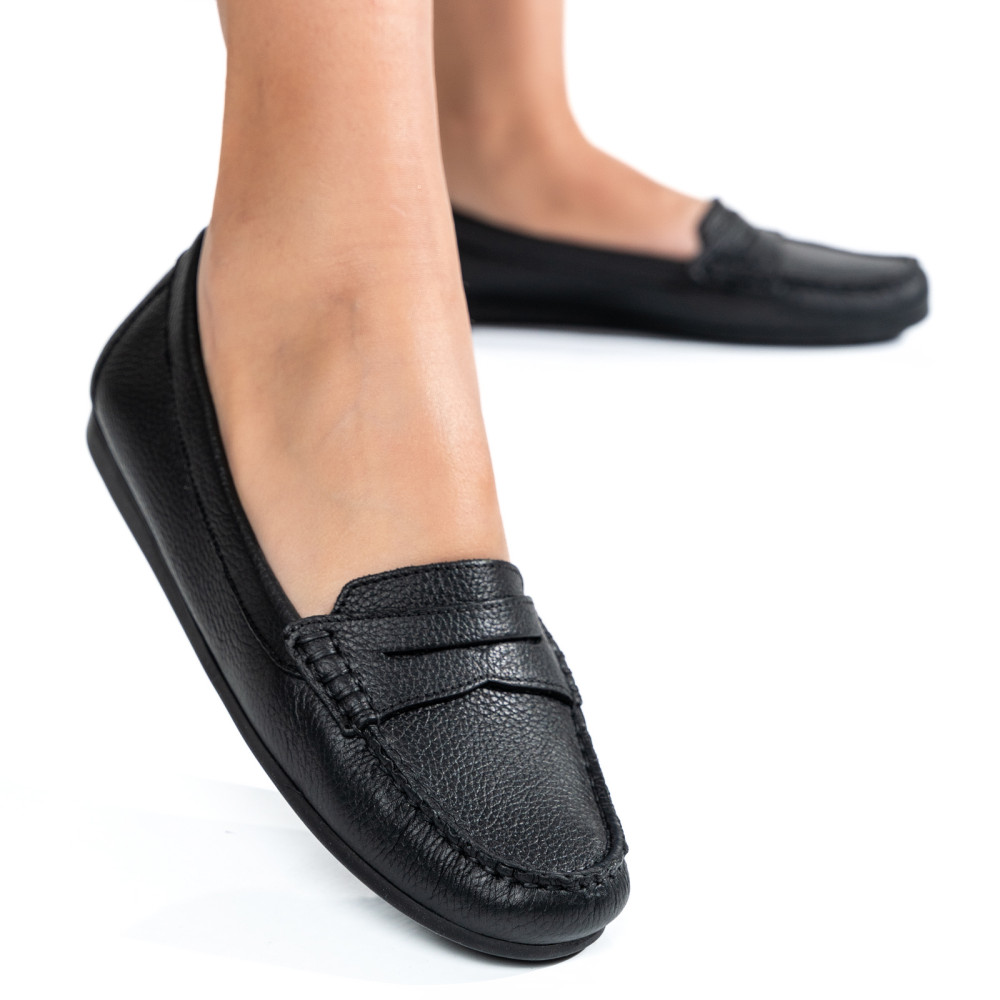 MOCASINI NEGRI PIELE NATURALA NPCERYS