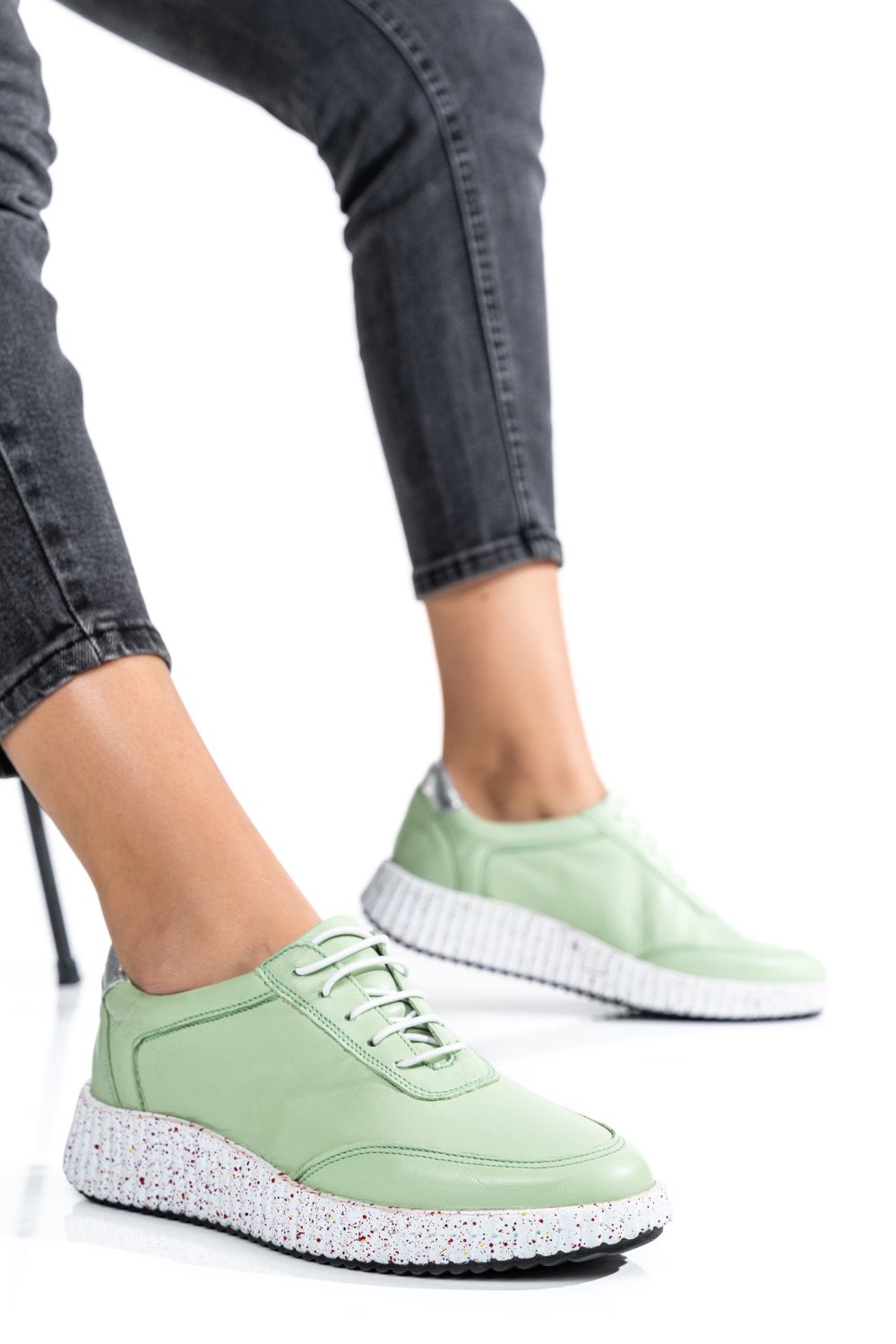 PANTOFI SPORT VERZI PIELE NATURALA 231688NP