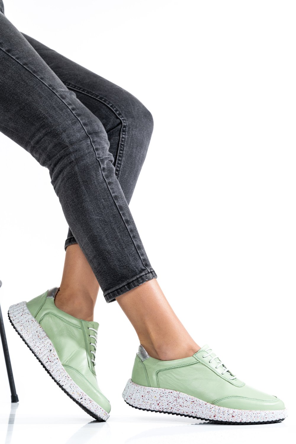 PANTOFI SPORT VERZI PIELE NATURALA 231688NP