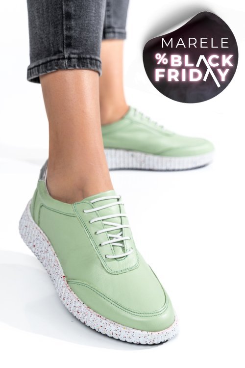 Pantofi sport verzi piele naturala 231688np