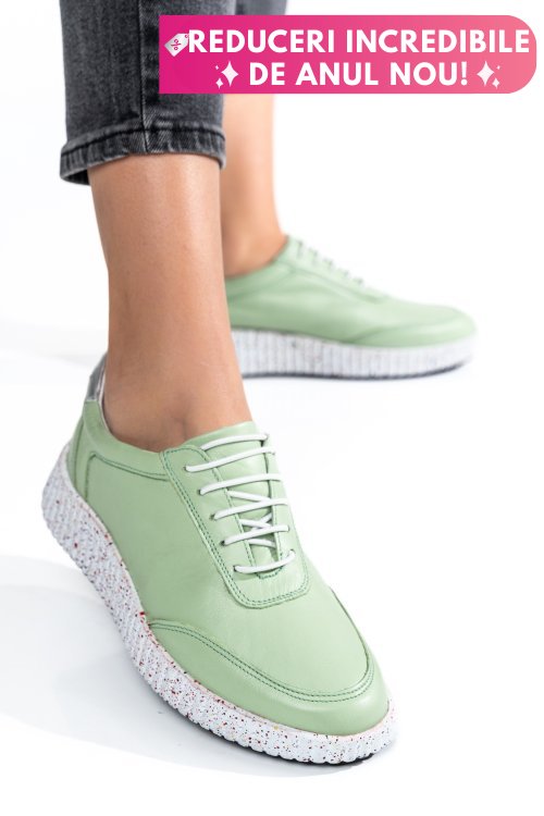 Pantofi sport verzi piele naturala 231688np
