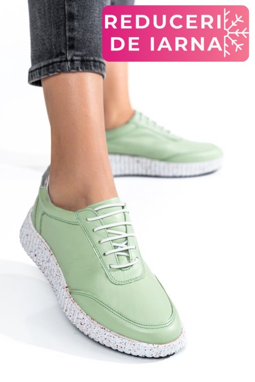 Pantofi sport verzi piele naturala 231688np