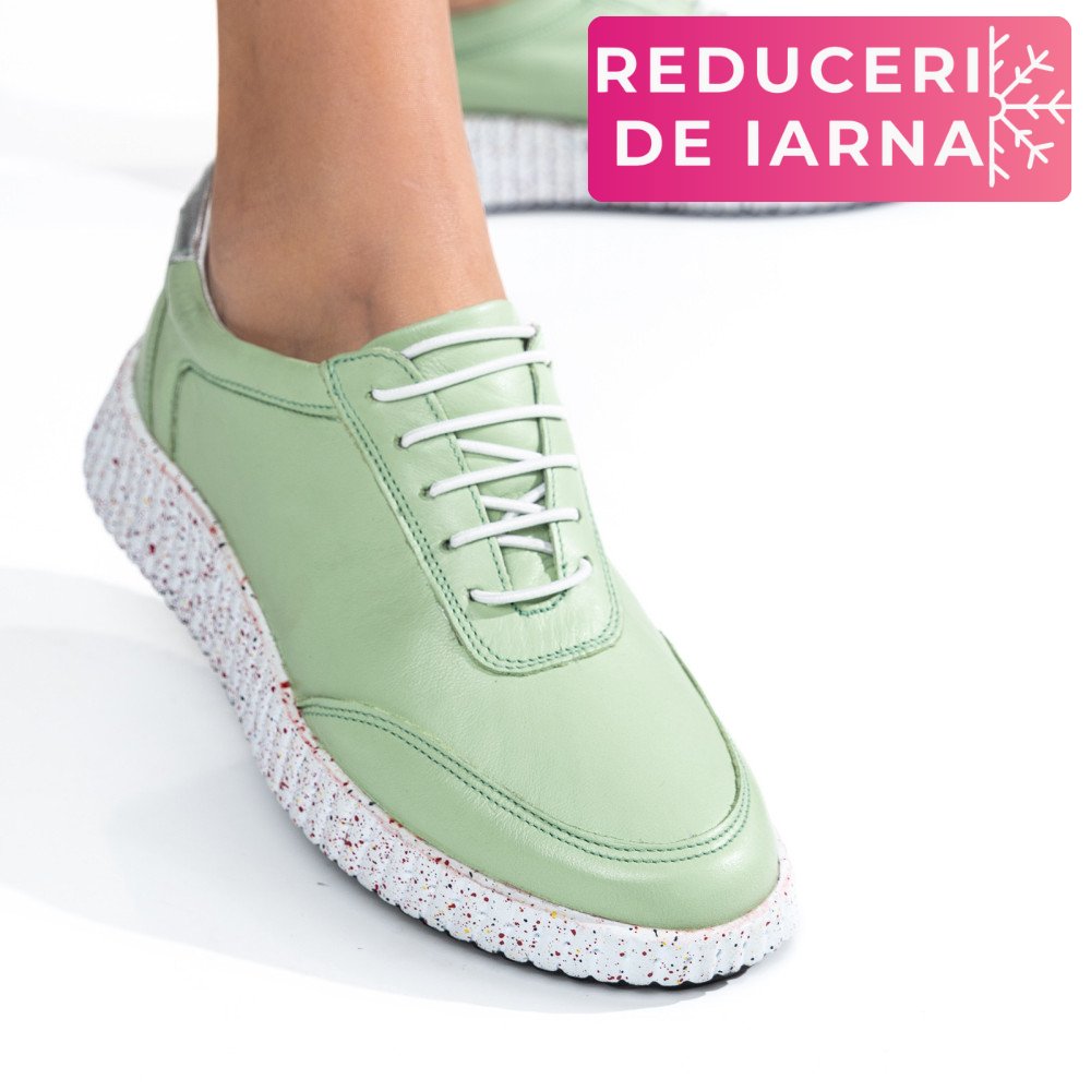 PANTOFI SPORT VERZI PIELE NATURALA 231688NP