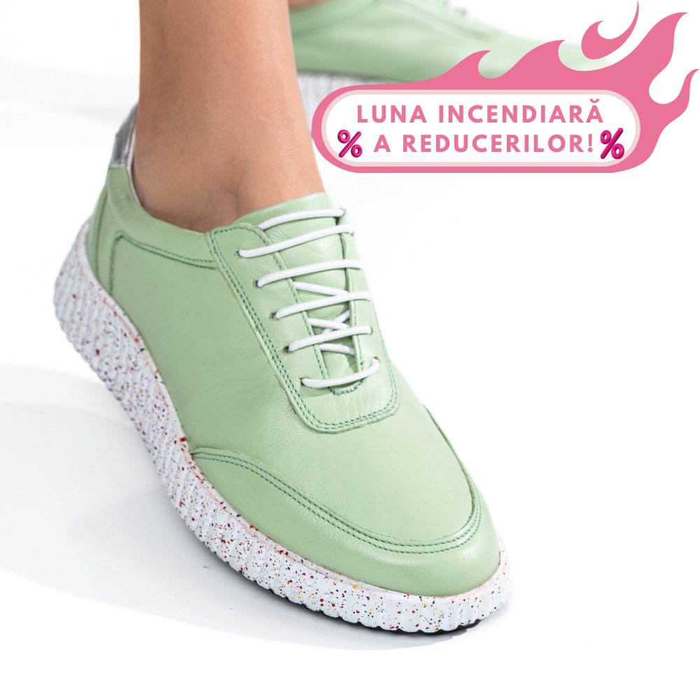 PANTOFI SPORT VERZI PIELE NATURALA 231688NP
