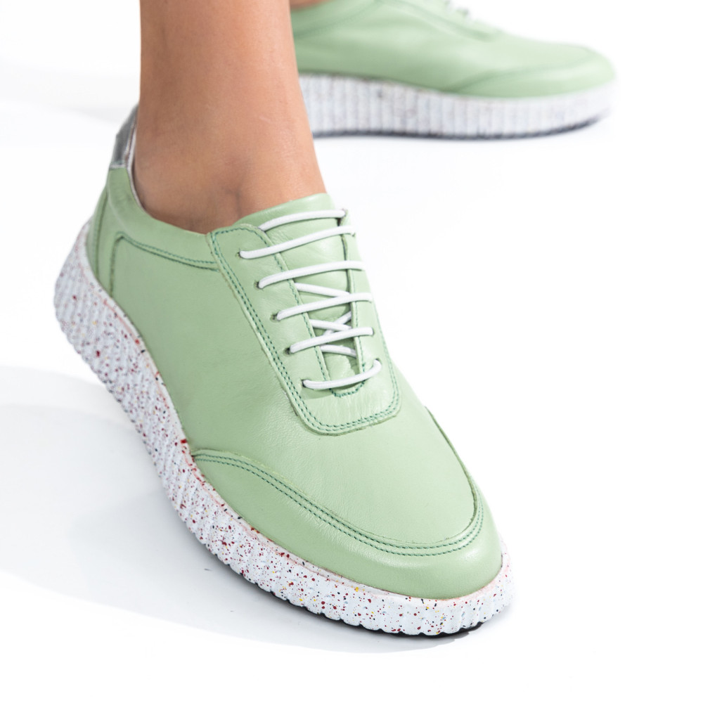 PANTOFI SPORT VERZI PIELE NATURALA 231688NP