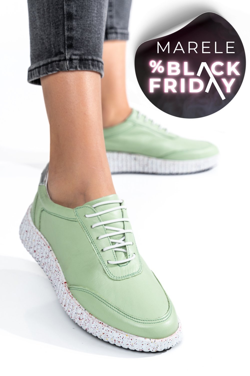 PANTOFI SPORT VERZI PIELE NATURALA 231688NP